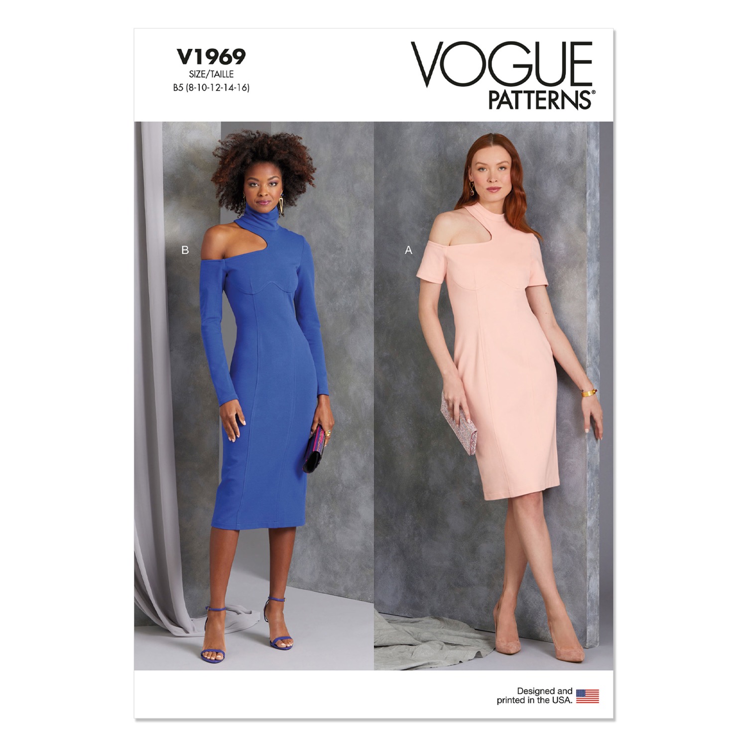 Einzelschnittmuster Vogue, große Größen, Kleid, Grün