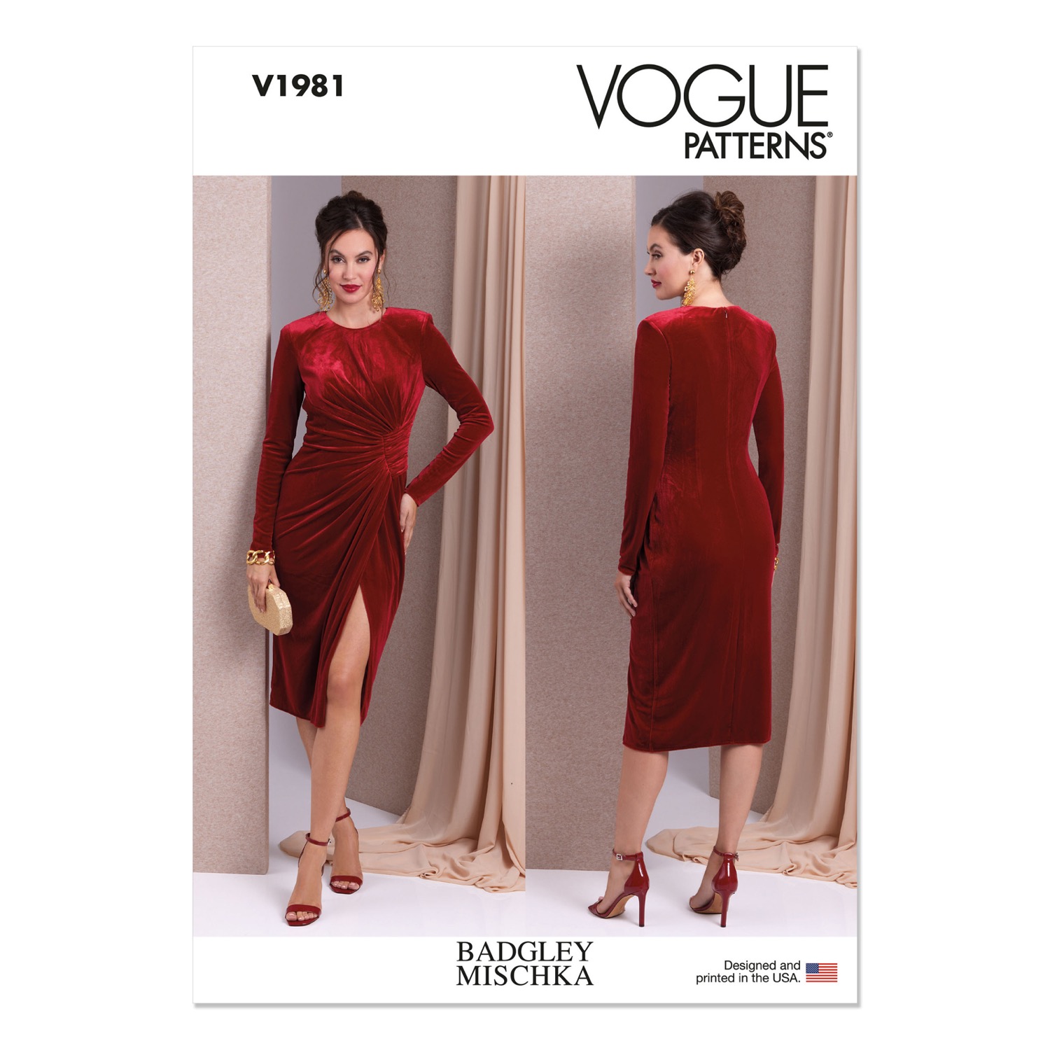 Einzelschnittmuster Vogue, kleine Größen, Kleid, Orange