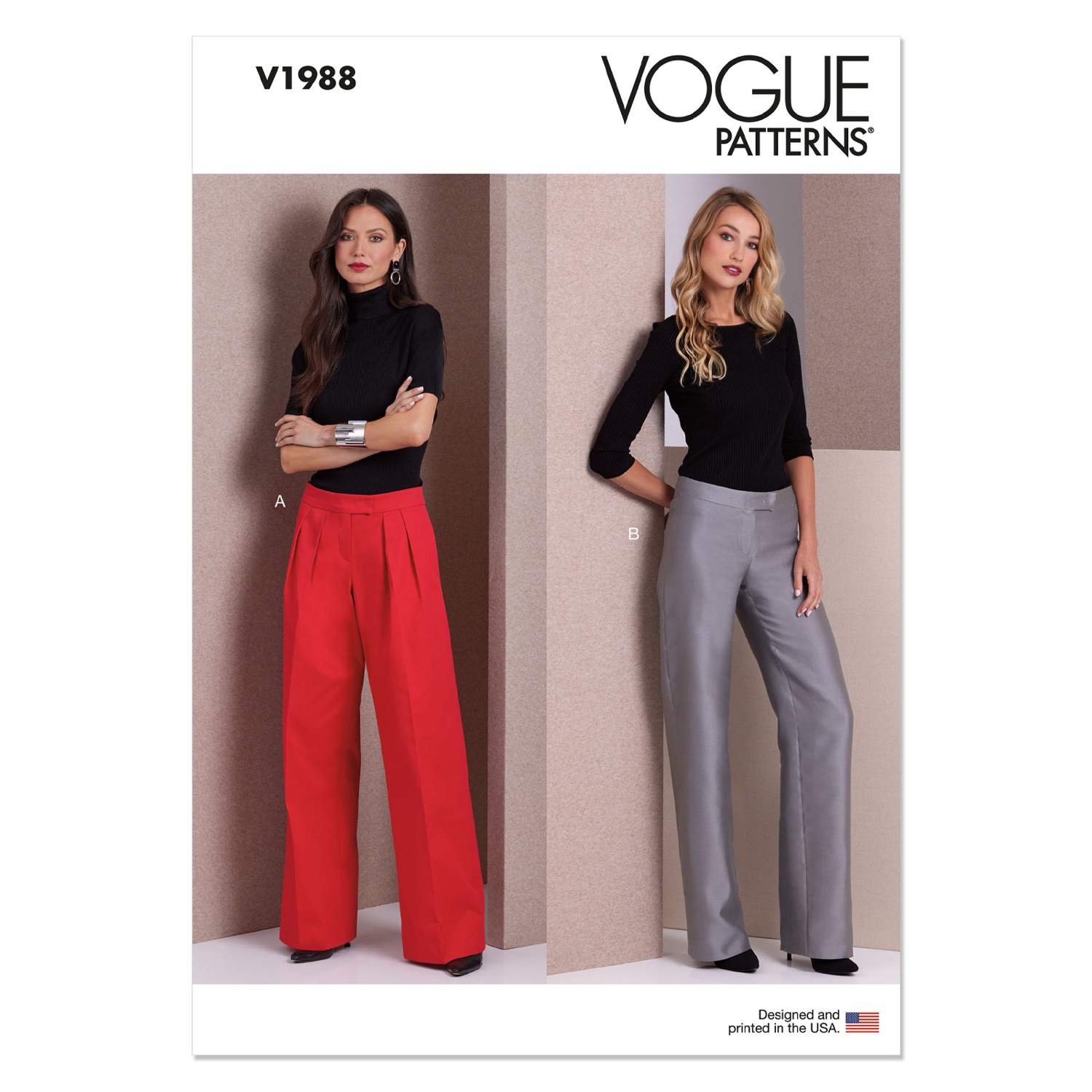 Einzelschnittmuster Vogue, kleine Größen, Hose, grün