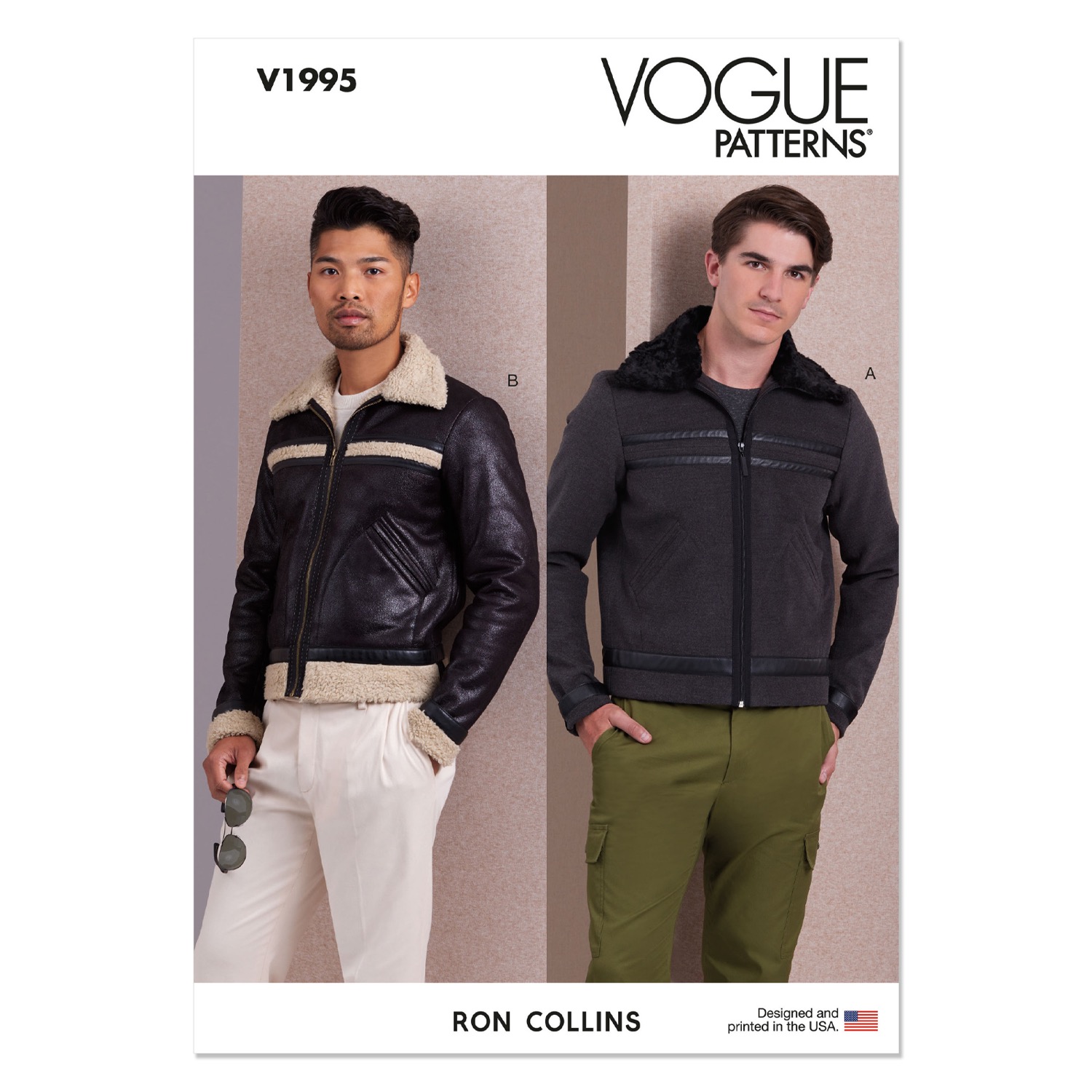 Einzelschnittmuster Vogue, kleine Größen, Jacke, Herrenmode, grün