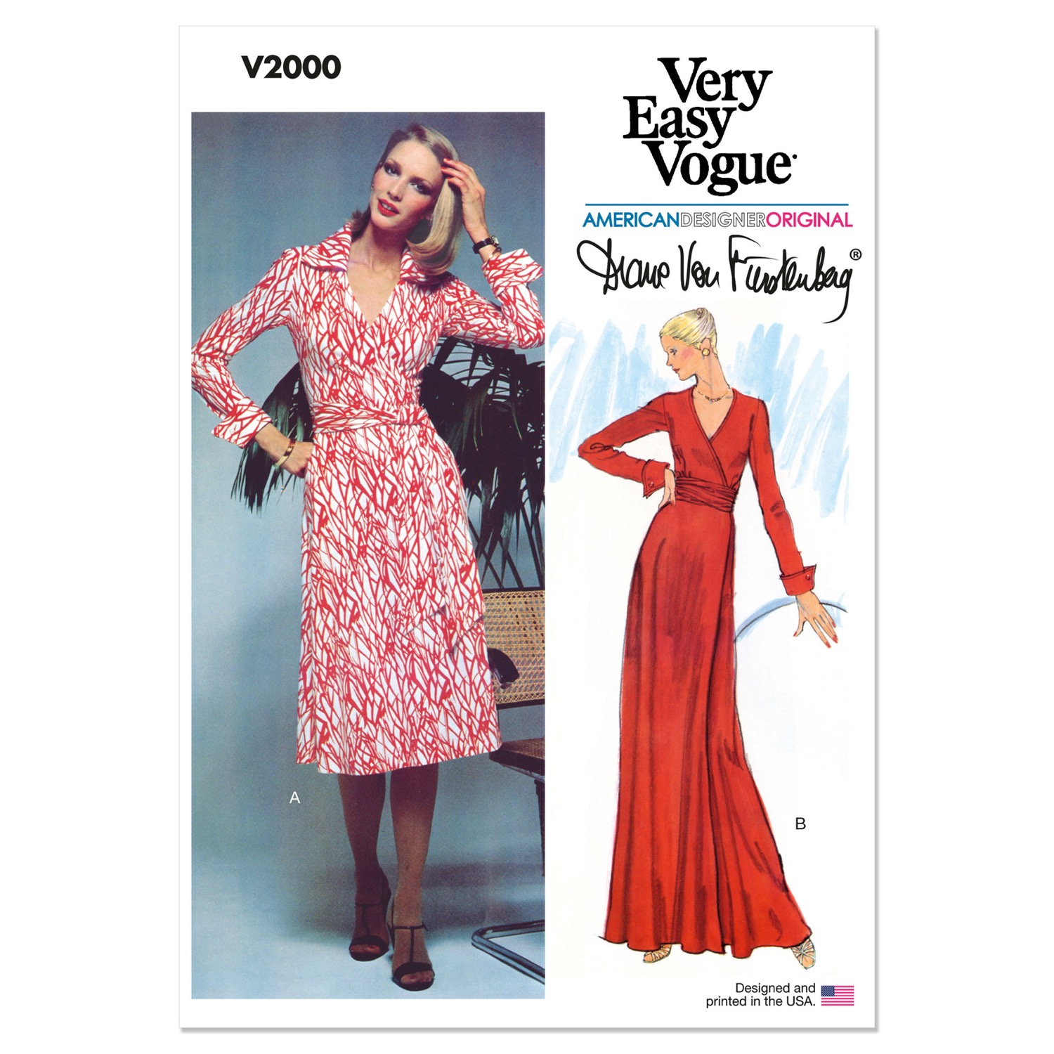 Einzelschnittmuster Vogue, kleine Größen, Kleid, Orange