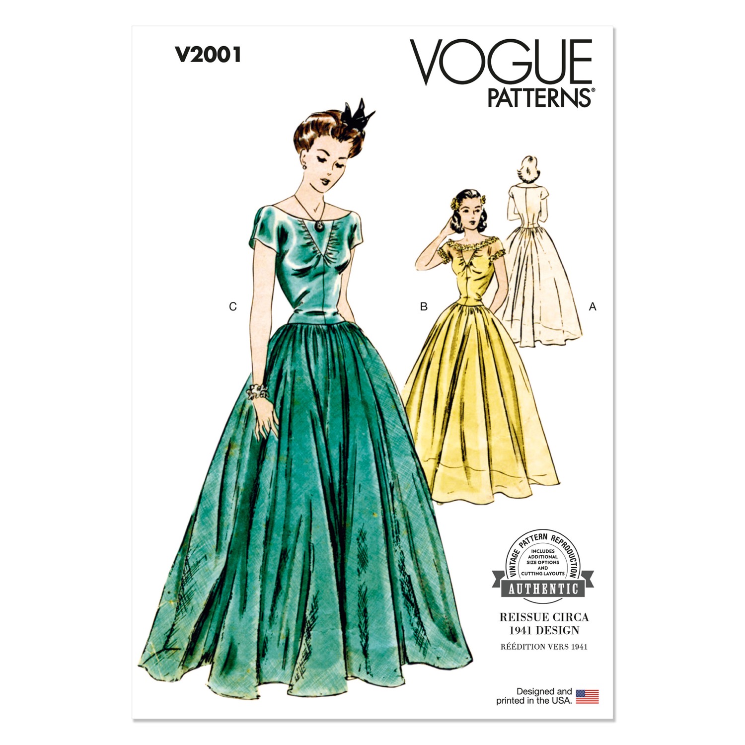 Einzelschnittmuster Vogue, große Größen, Kleid, Orange