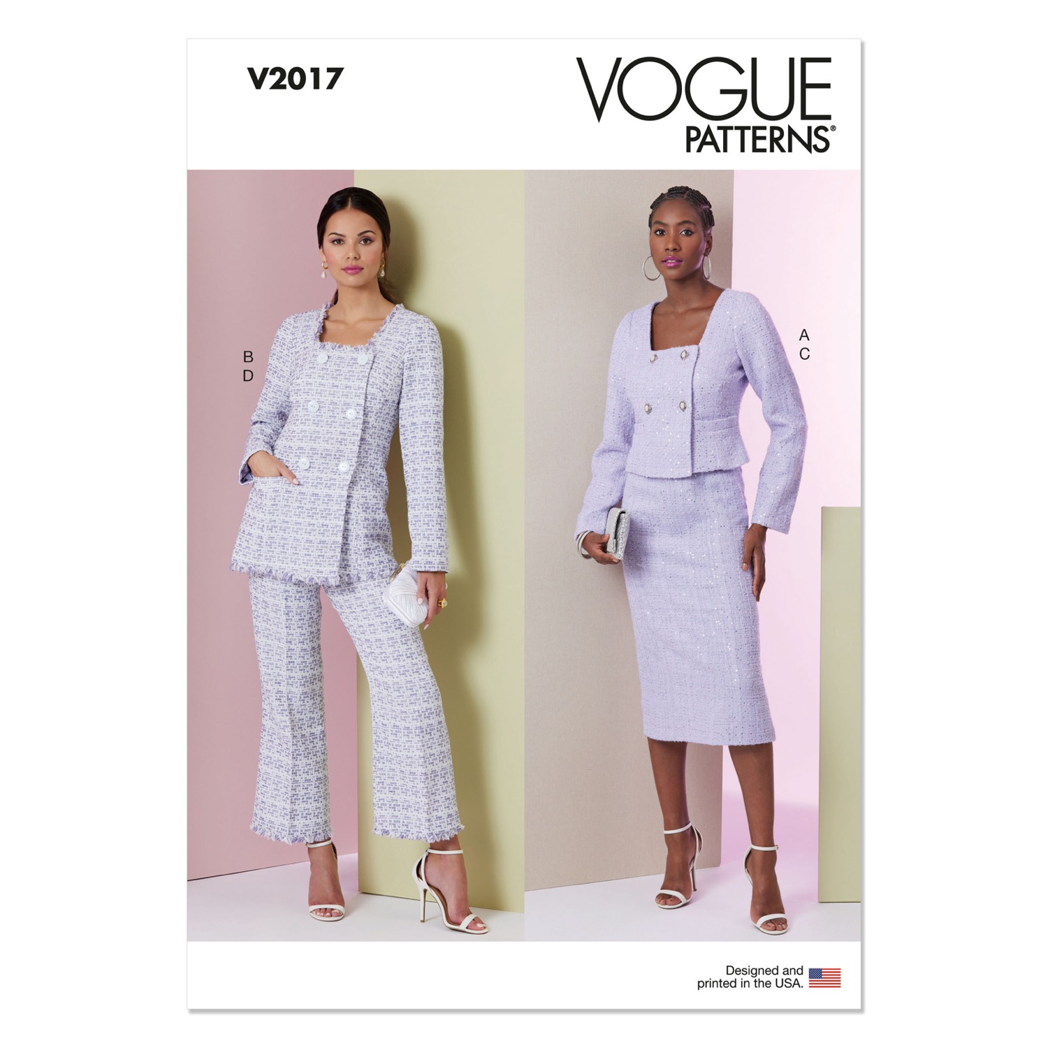 Einzelschnittmuster Vogue, große Größen, Hose, Jacke, Rock, grün