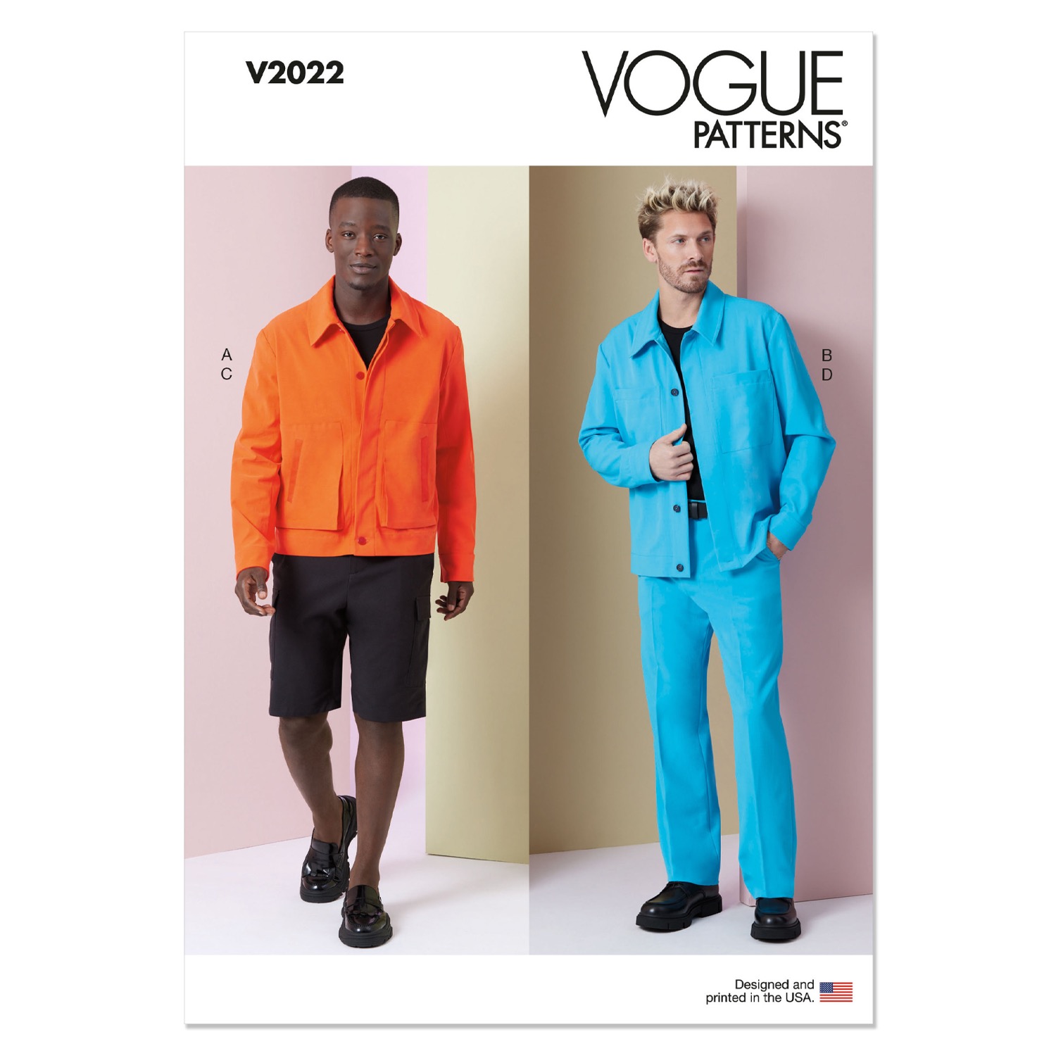 Einzelschnittmuster Vogue, große Größen, Jacke, Herrenmode, grün