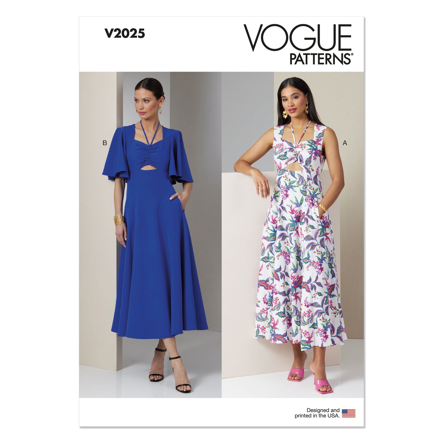 Einzelschnittmuster Vogue, große Größen, Kleid, grün