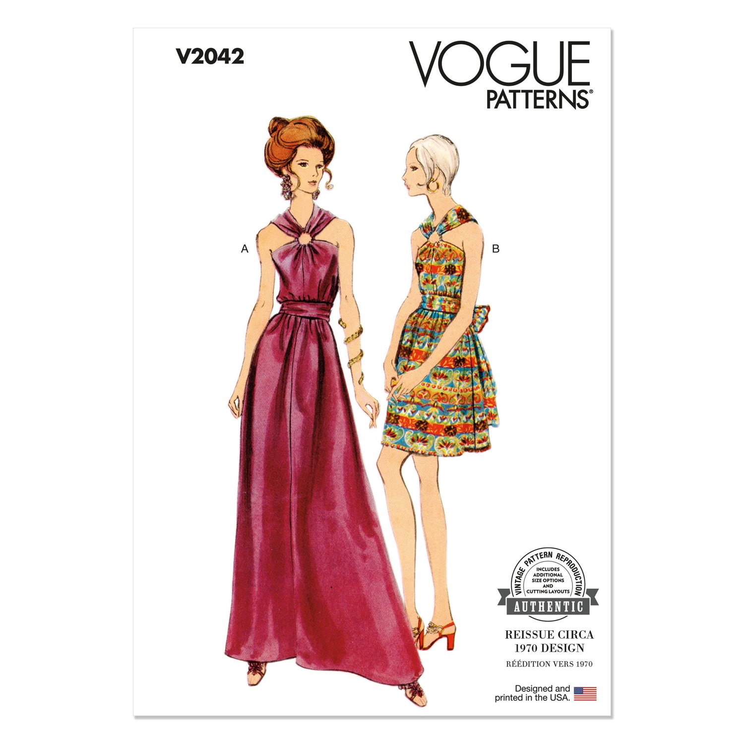 Einzelschnittmuster Vogue, kleine Größen, Kleid, orange