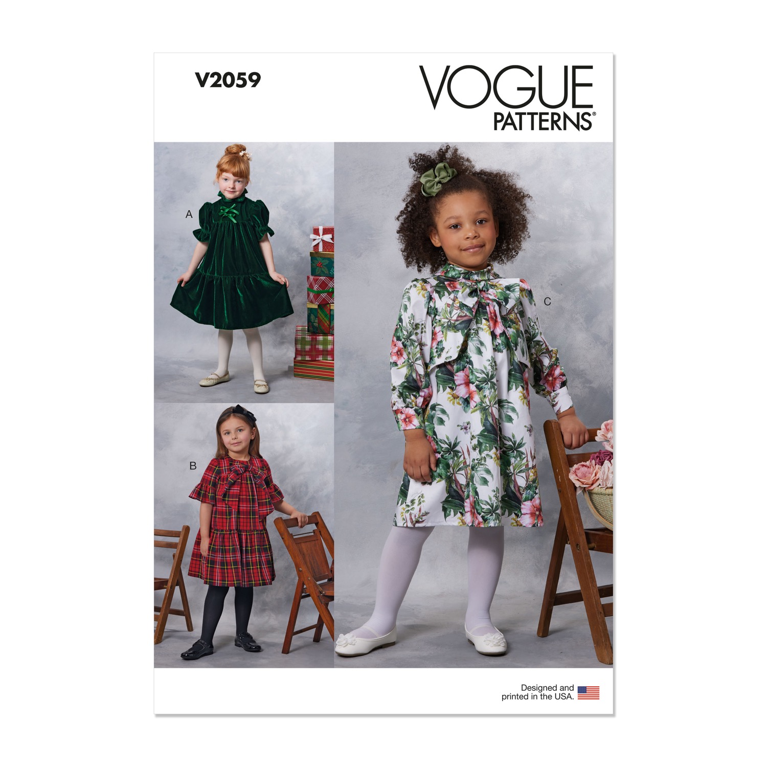 Einzelschnittmuster Vogue, große Größen, kleine Größen, Kleid, grün