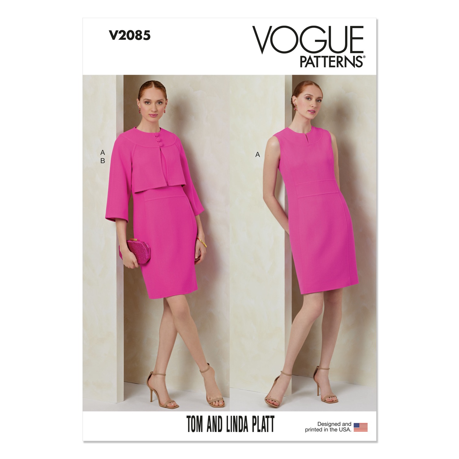 Einzelschnittmuster Vogue, Kleid, Jacke, große Größen