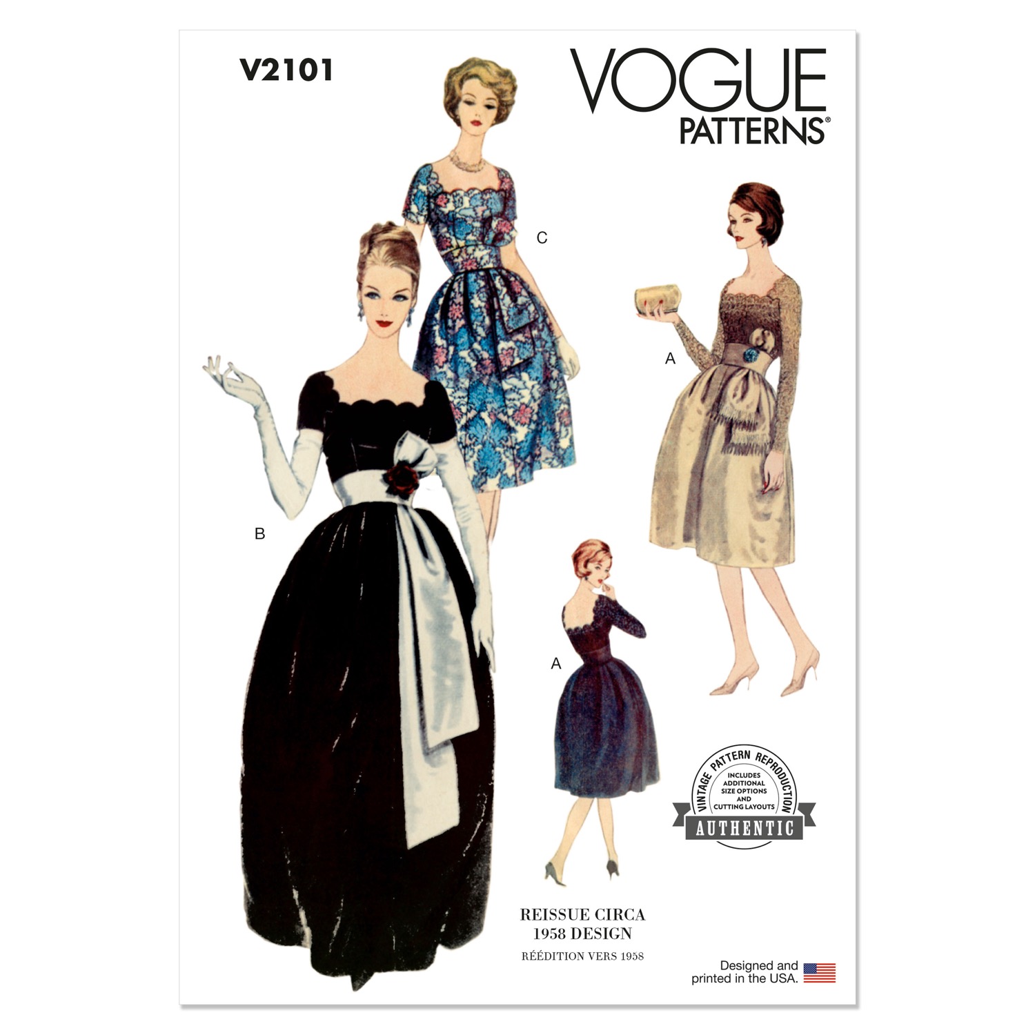 Einzelschnittmuster Vogue, Kleid, große Größen