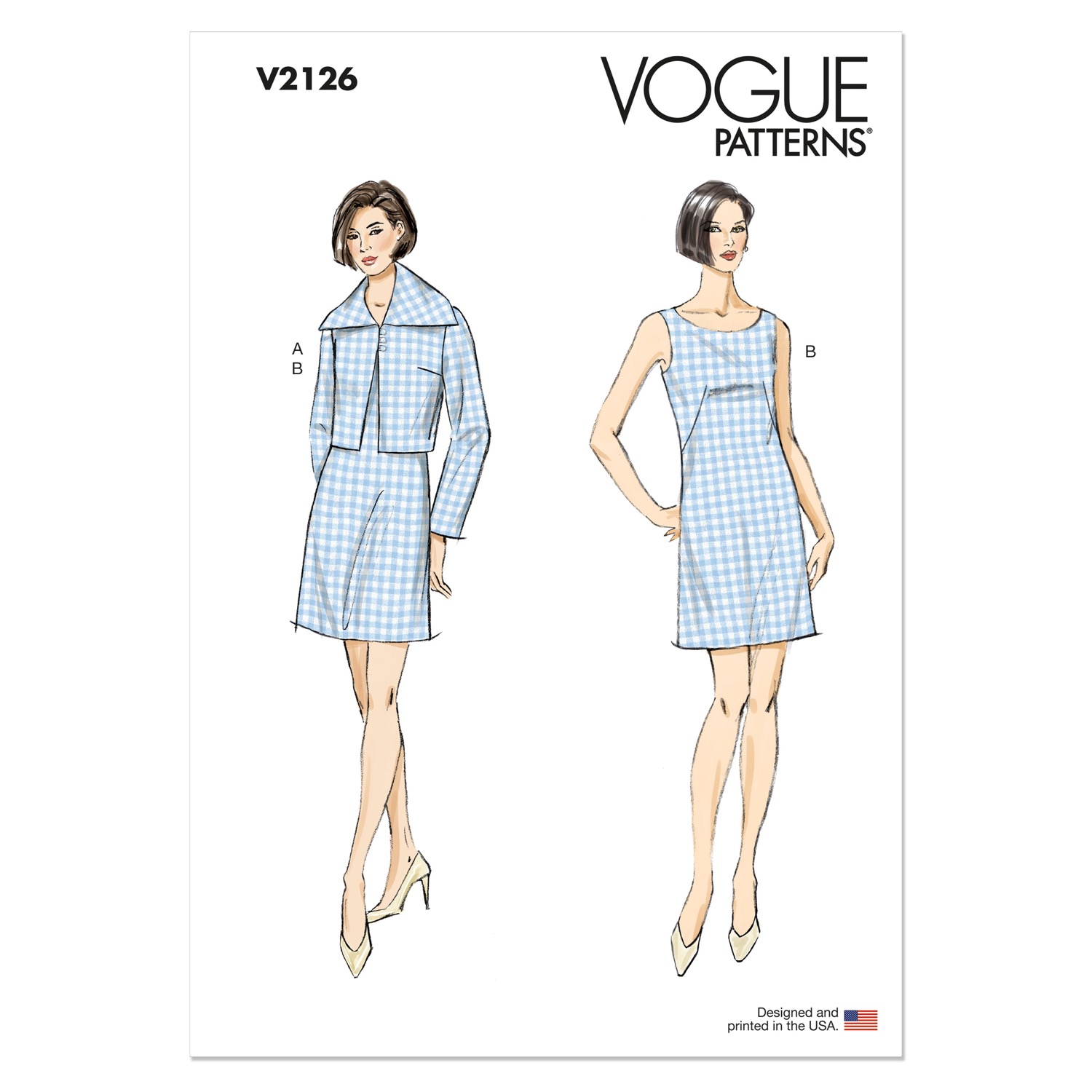 Einzelschnittmuster Vogue, große Größen, Jacke, Kleid, Grün