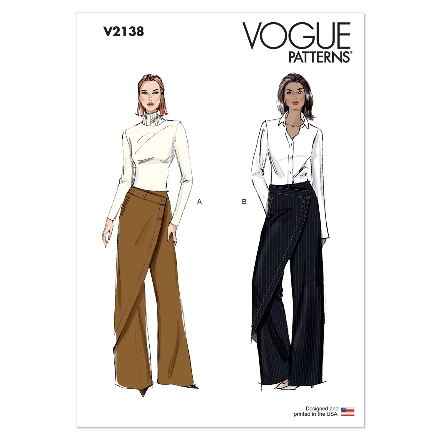Einzelschnittmuster Vogue, große Größen, Hose, Grün