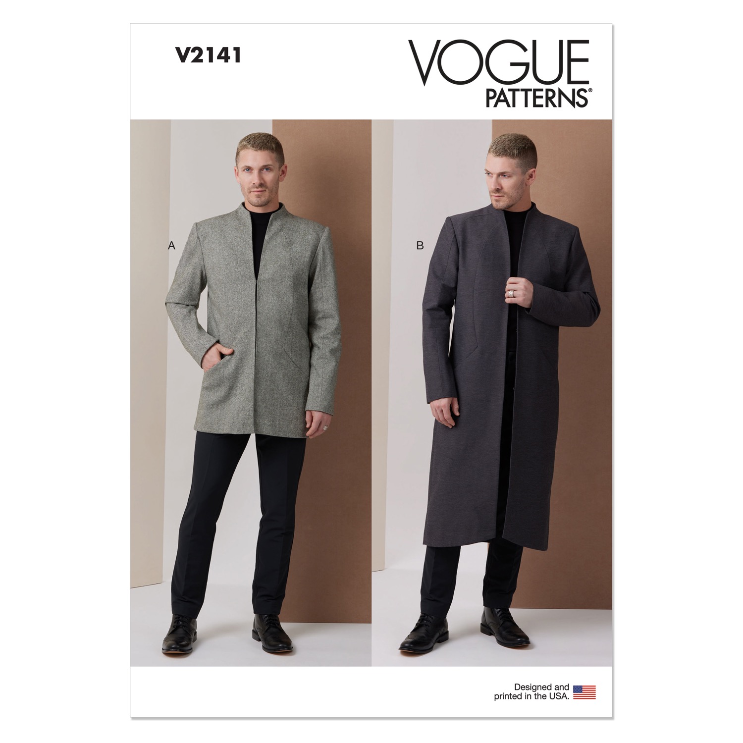 Einzelschnittmuster Vogue, große Größen, Herrenmode, Jacke, Grün