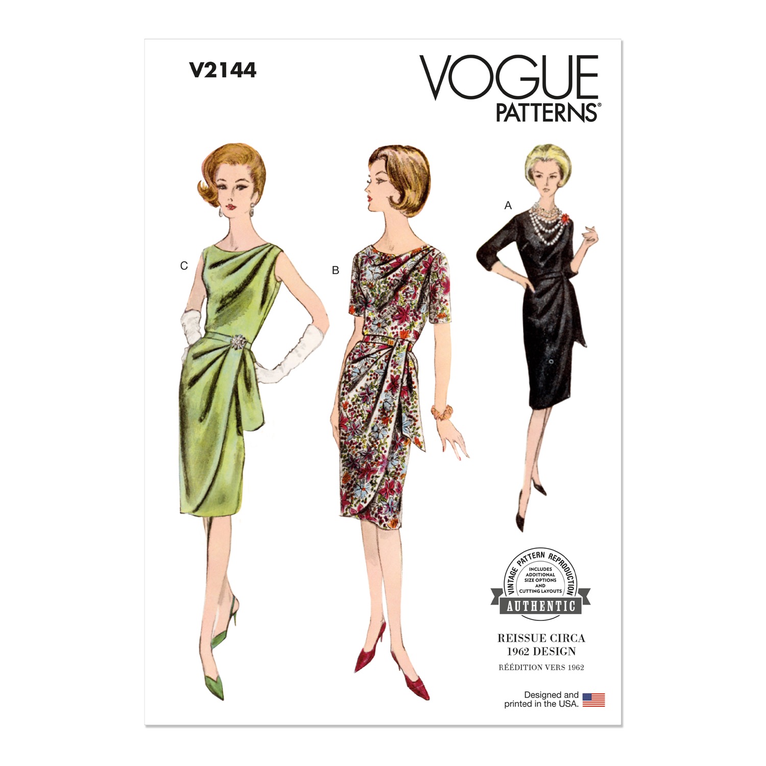 Einzelschnittmuster Vogue, große Größen, Kleid, orange