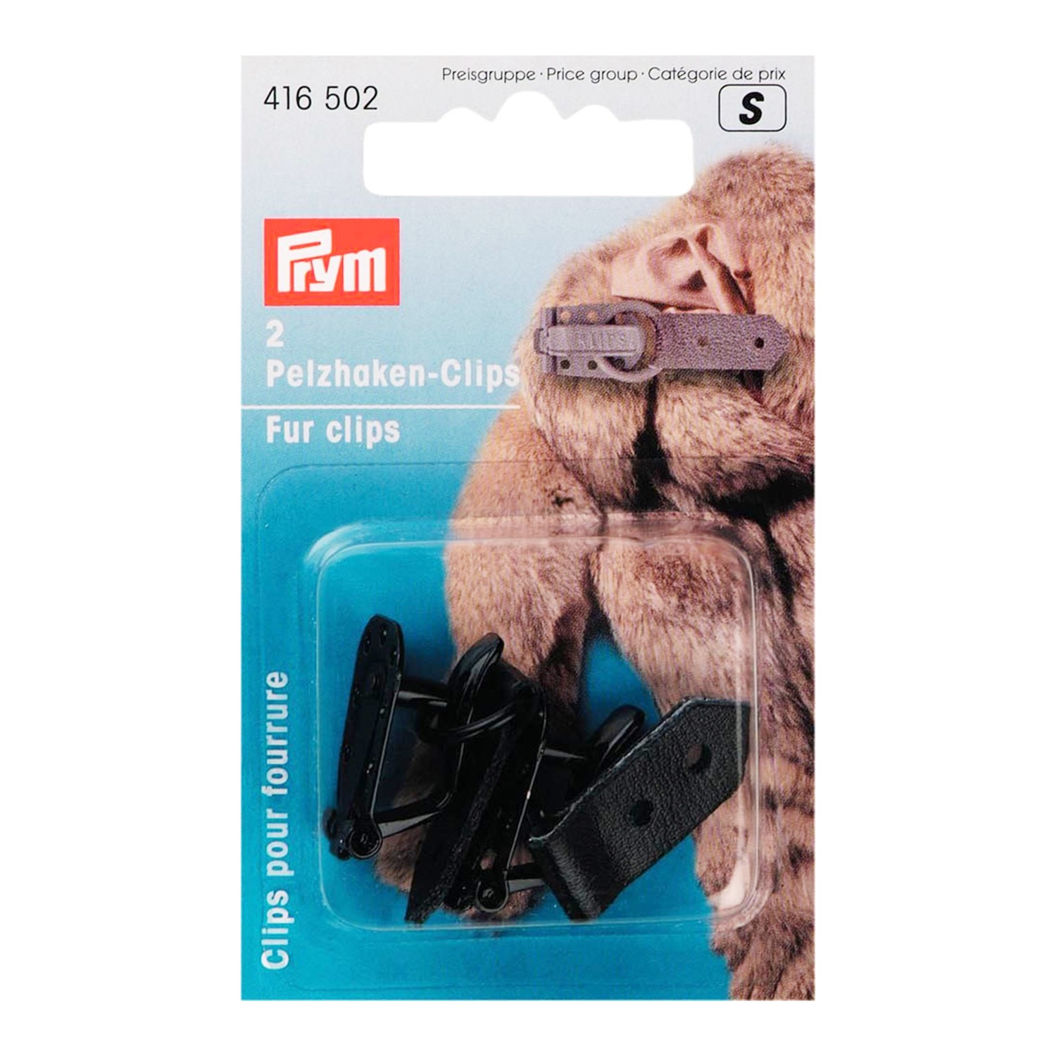 Pelzhaken Clips, zum Annähen, Packung, Schwarz