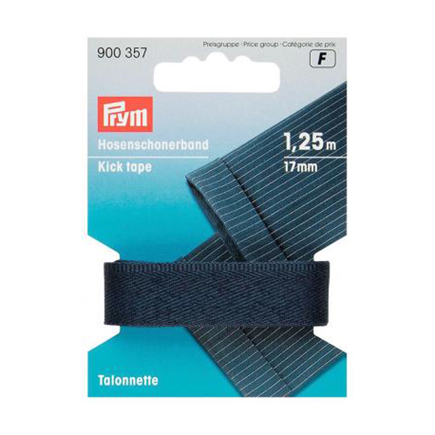 Stoßband, Packung, zum Annähen, 100% PES, dunkelblau, B: 17 mm, L: 1,25 m