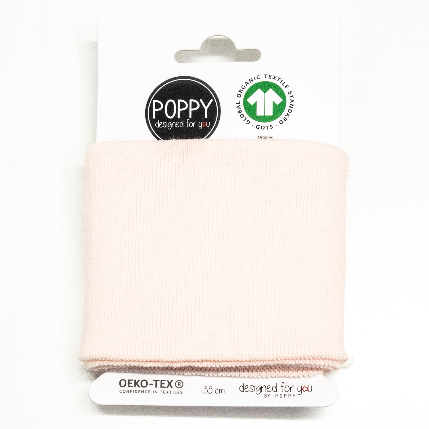 Bündchen, Stück, 90BW 10EA, Rosé, B: 7 cm, L: 135 cm