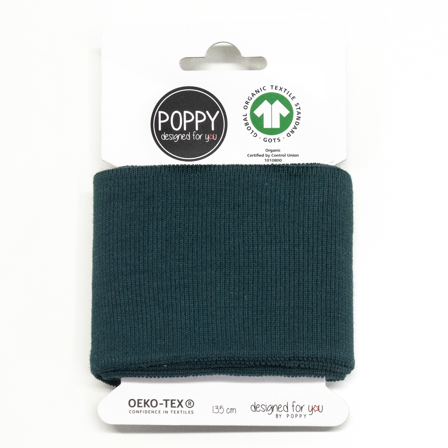 Bündchen, Stück, 90BW 10EA, Dunkelgrün, B: 7 cm, L: 135 cm