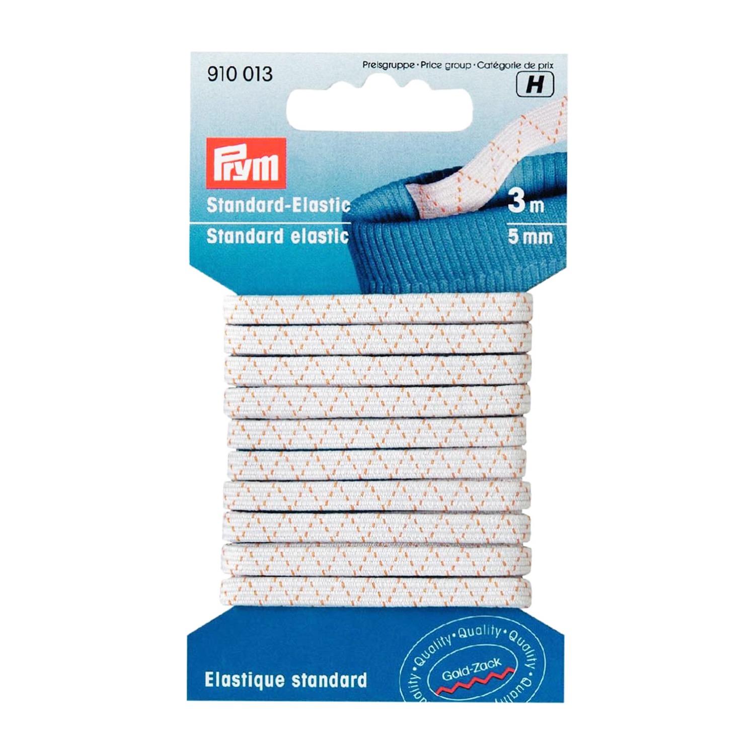 Gummiband, Standard, Packung, Weiß, B: 5 mm, L: 3 m