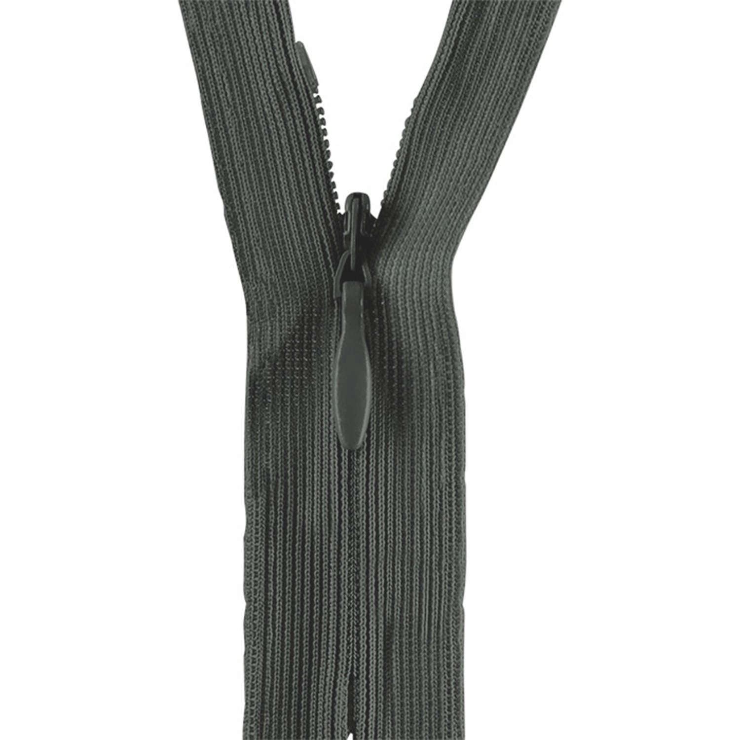 Reißverschluss nicht teilbar, nahtverdeckt, Kunststoffspirale, anthrazit, 30 cm