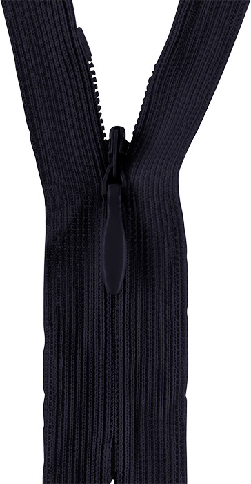 Reißverschluss nicht teilbar, nahtverdeckt, Kunststoffspirale, dunkelblau, 60 cm