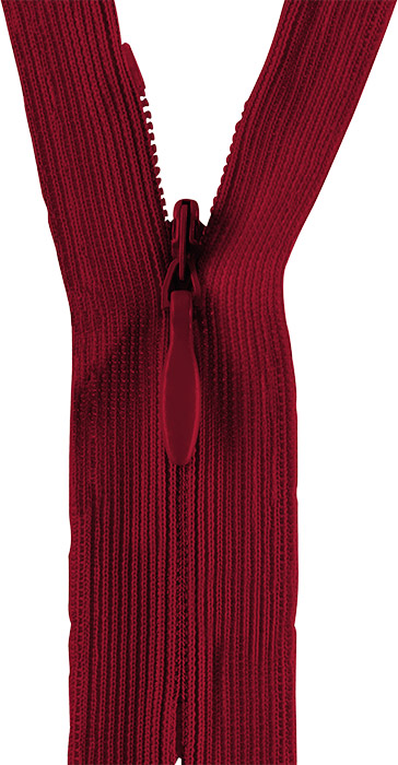 Reißverschluss nicht teilbar, nahtverdeckt, Kunststoffspirale, bordeaux, 40 cm