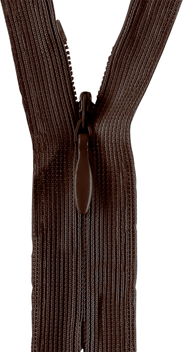 Reißverschluss nicht teilbar, nahtverdeckt, Kunststoffspirale, dunkelbraun, 40 cm