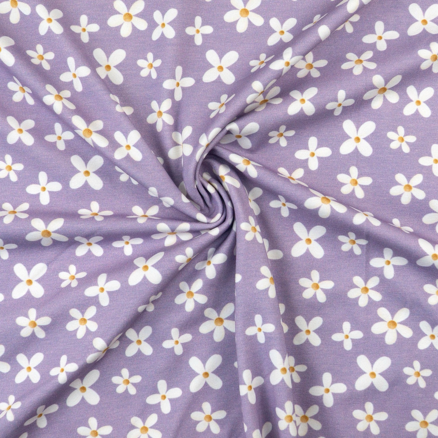 Baumwolljersey, fliedergrau, offwhite, curry, Kindermotive - gemustert