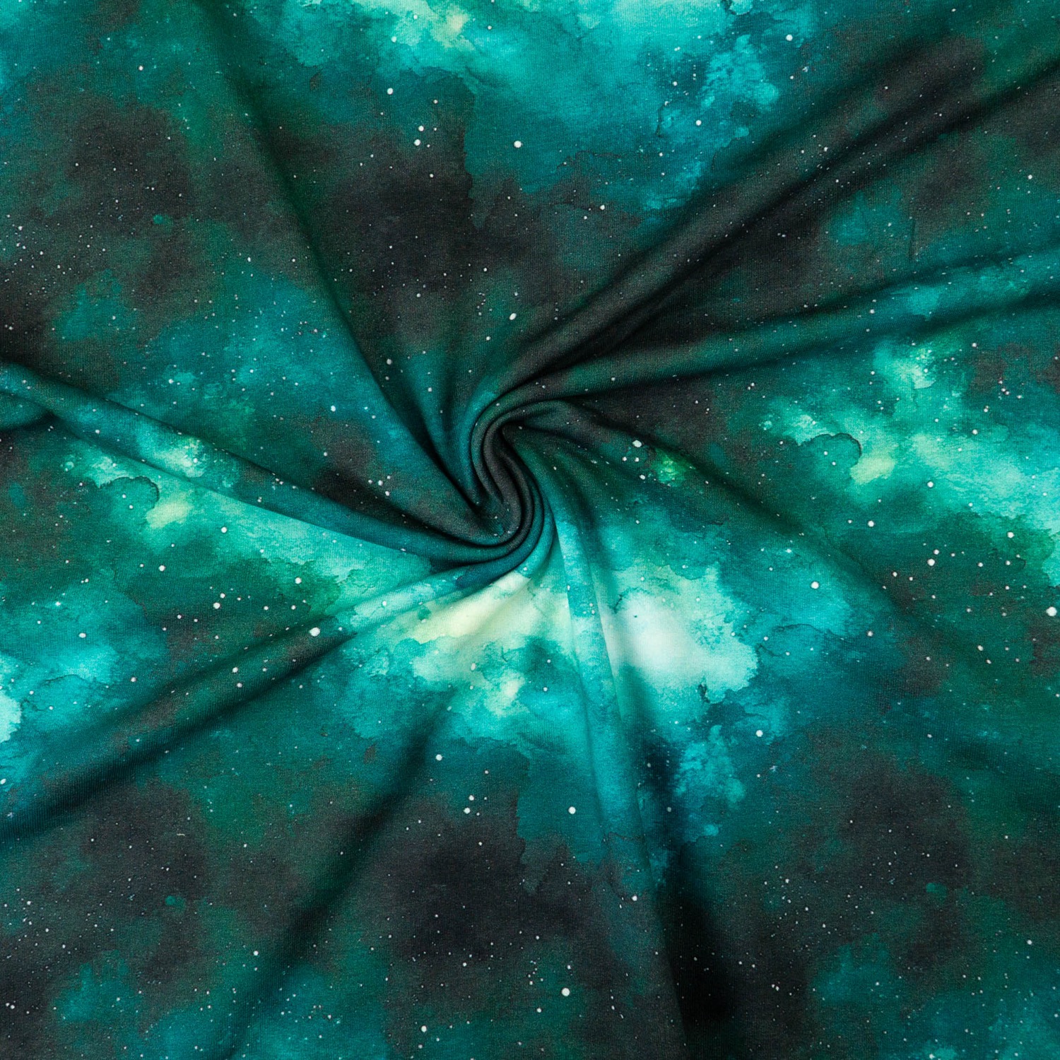 French Terry, grüntöne, abstrakt gemustert