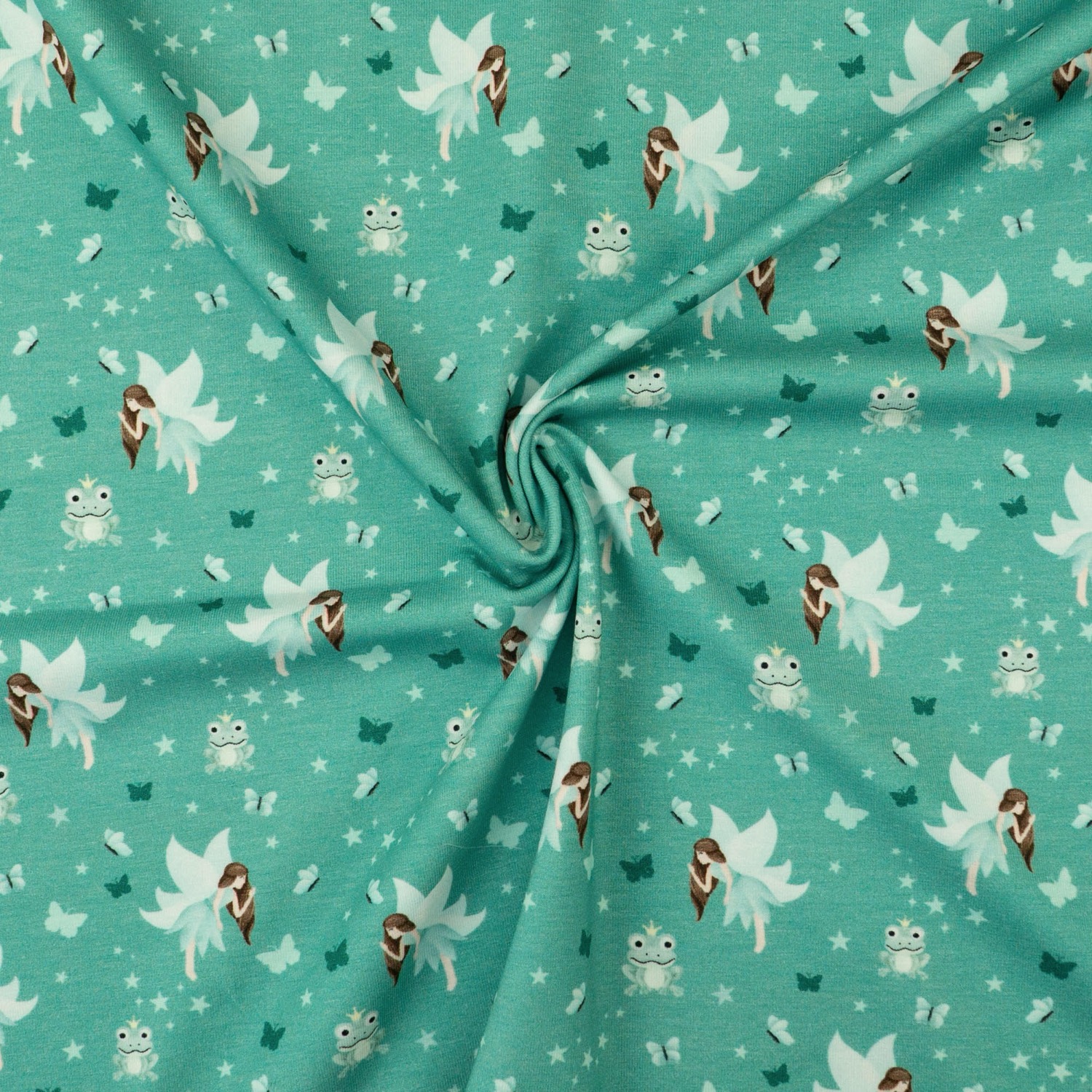 Baumwolljersey, grüntöne, rosé, Kindermotive - Figuren