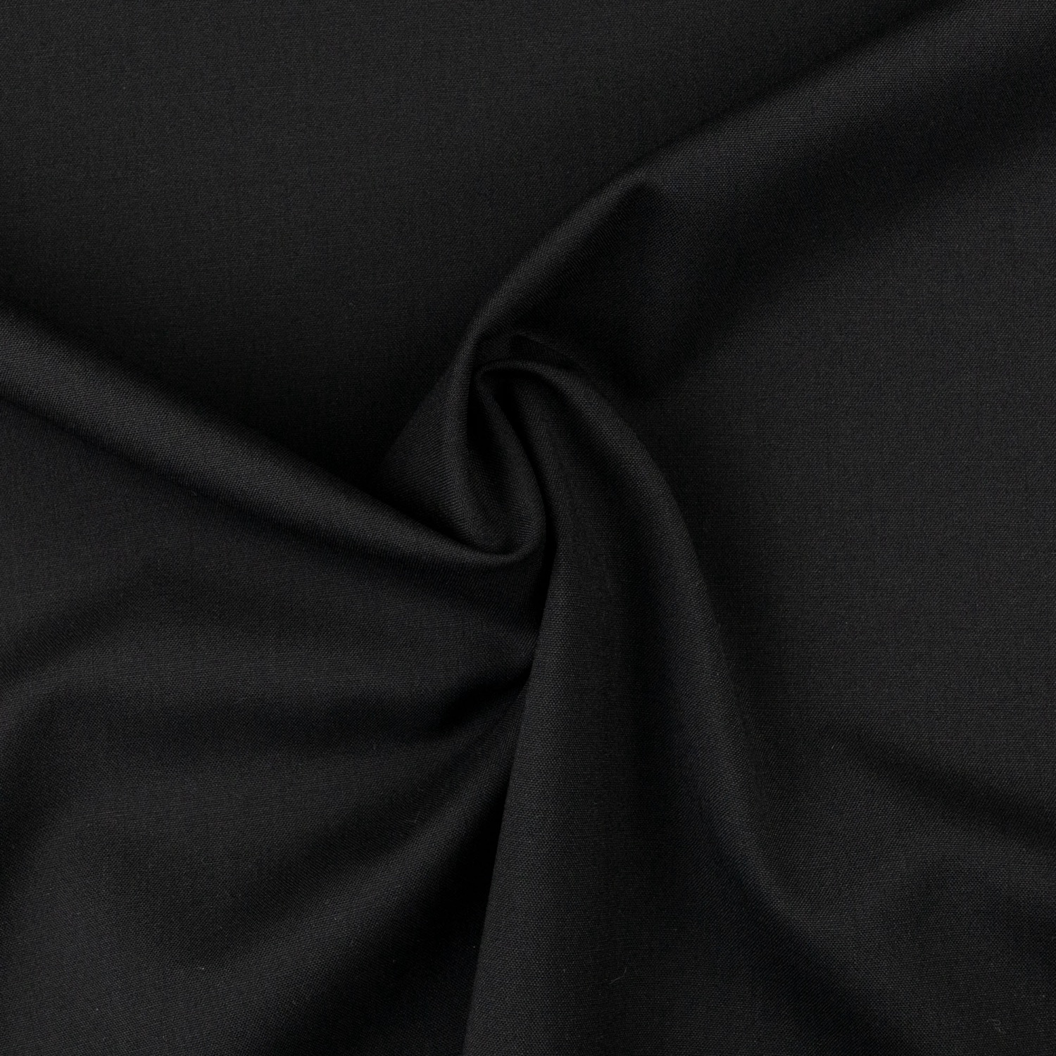Wollstoff, Kammgarn, schwarz, uni