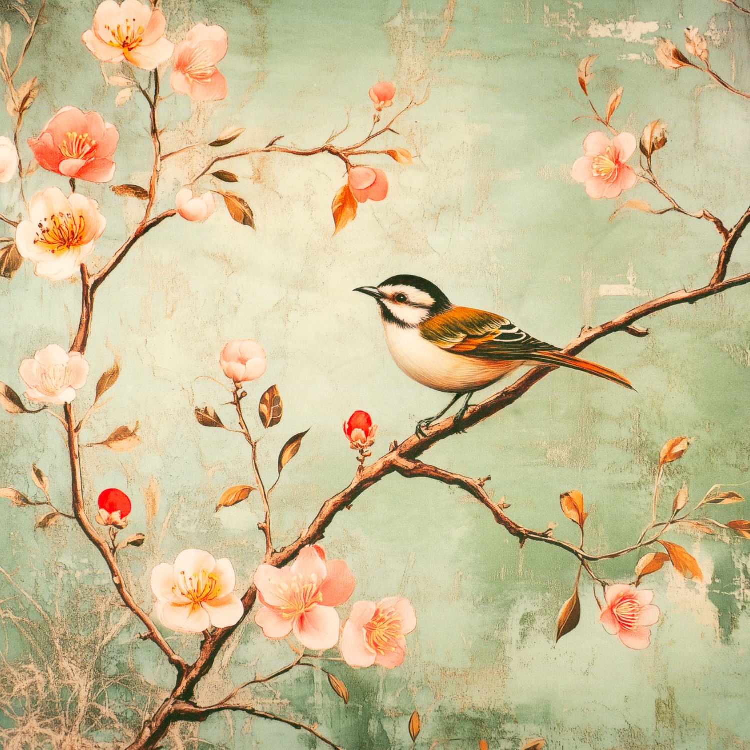 Samtstoff, grüntöne, rosa, brauntöne, Tiermotive