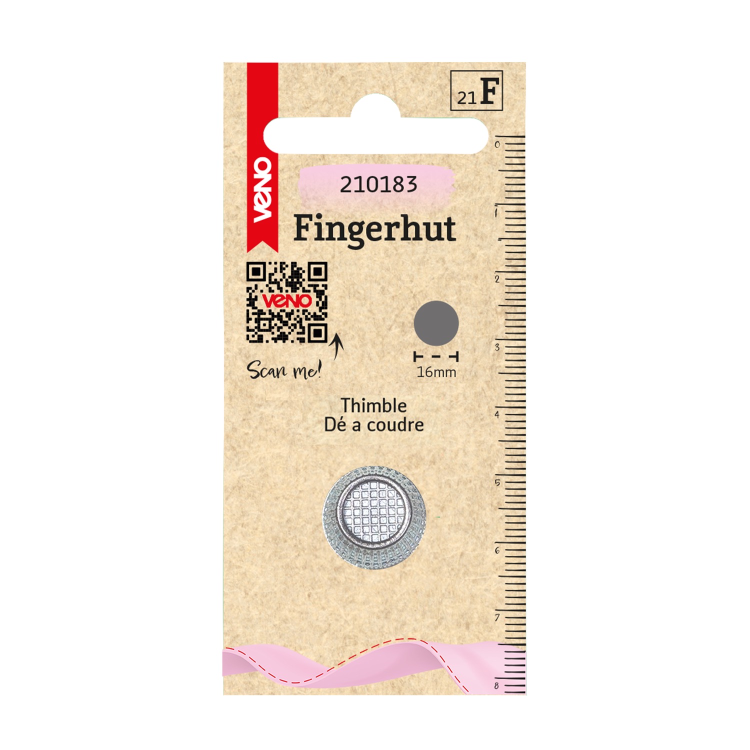 Fingerhut, S, Stück, Metall, silber, 26 mm