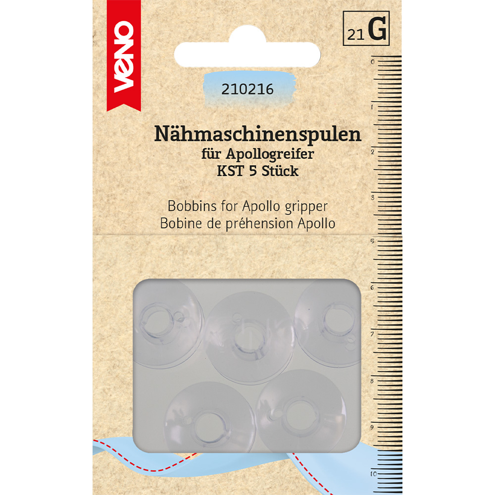 Spulen, Packung, Kunststoff, Transparent, B: 10,7 mm, L: 20,4 mm