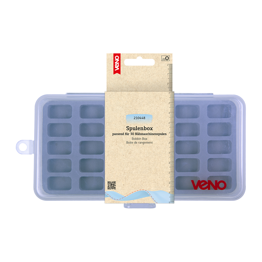 Spulenbox, Kunststoff, transparent, blau