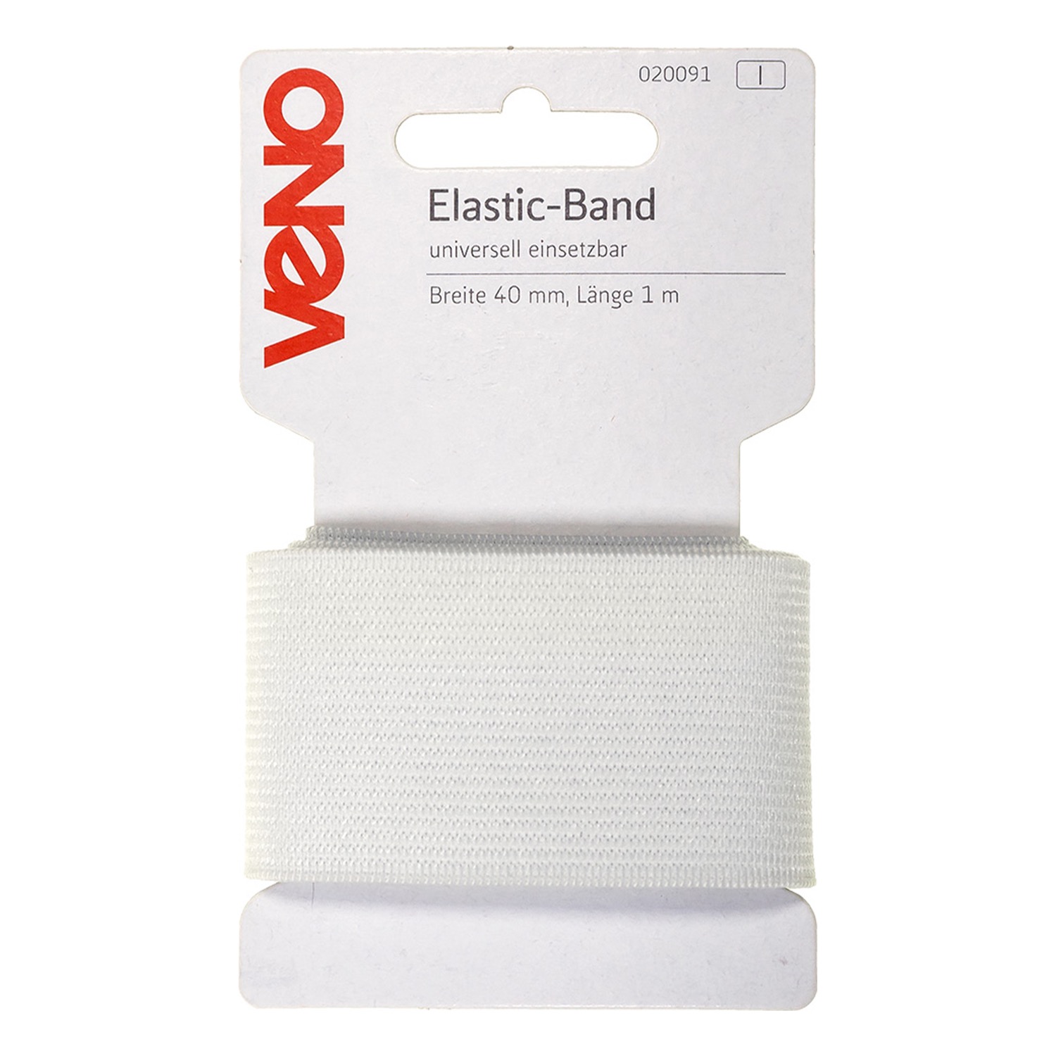 Gummiband, Packung, Weiß, B: 40 mm, L: 1 m