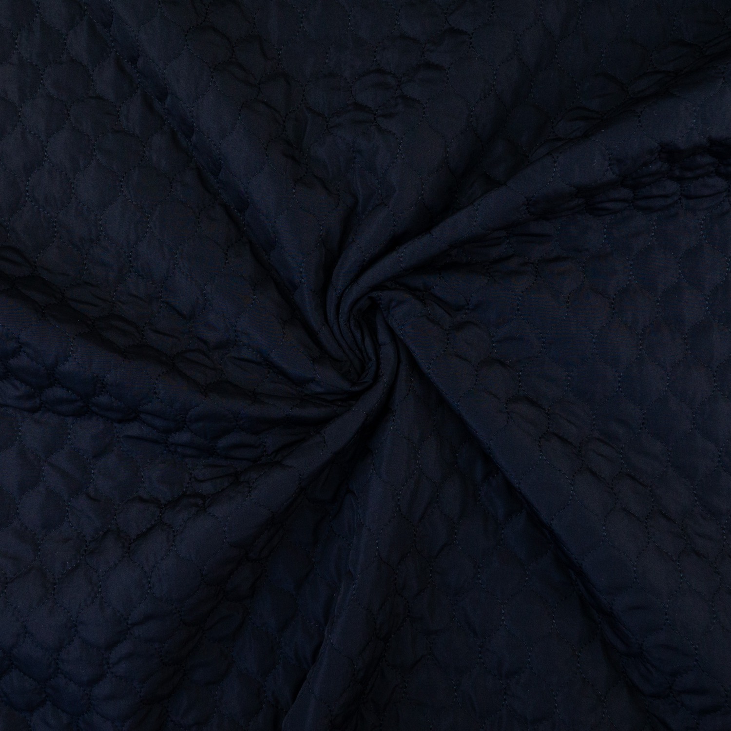 Steppstoff, dunkelblau, uni, grafisch gemustert