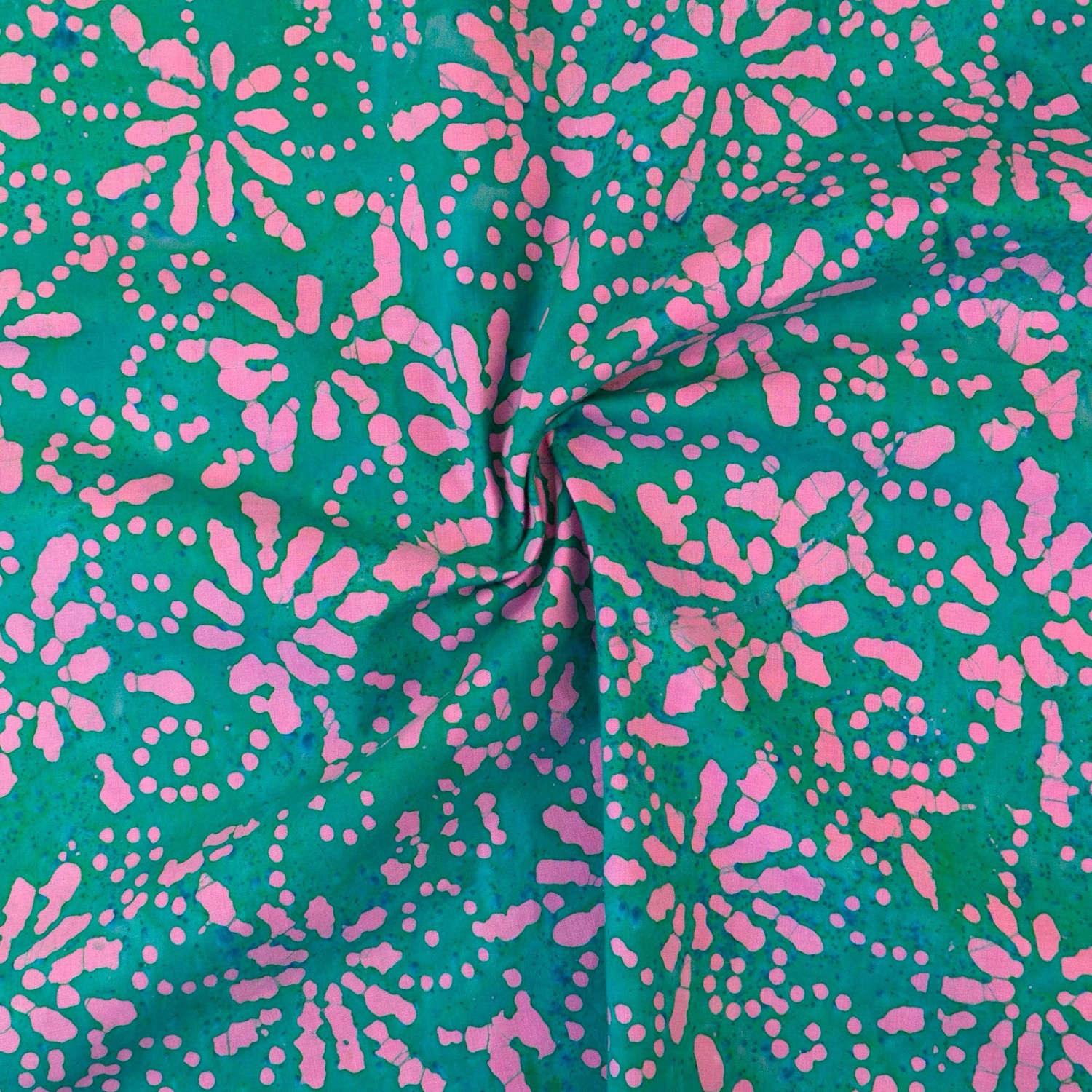 Baumwollstoff, Popeline, türkistöne, rosatöne, abstrakt gemustert