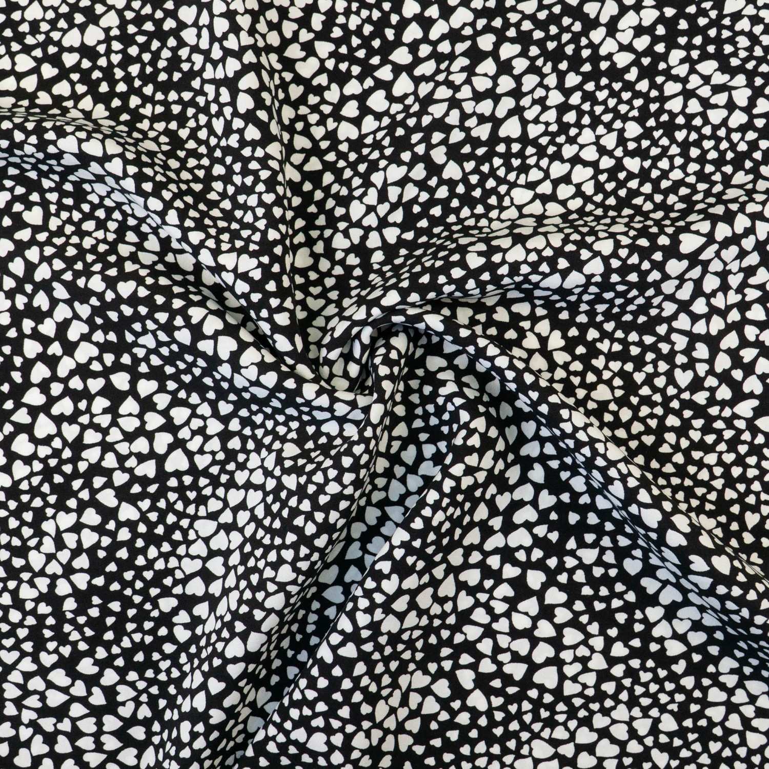 Viskosestoff, Javanaise, schwarz, offwhite, abstrakt gemustert