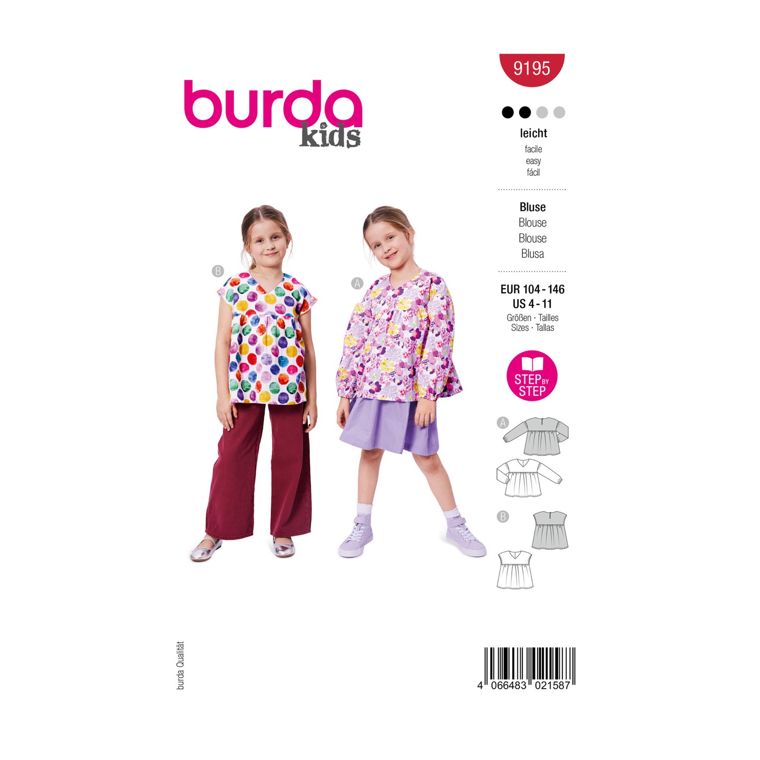 Schnittmuster Burda kids, Top, rot