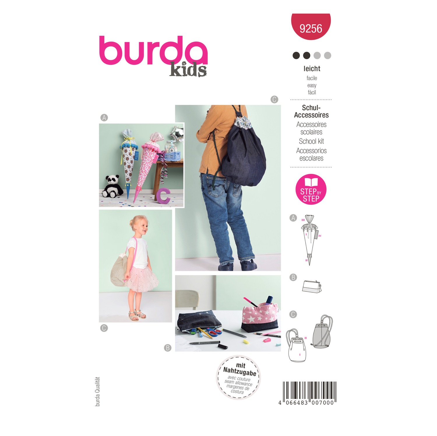 Schnittmuster Burda kids, Accessoire, Rot