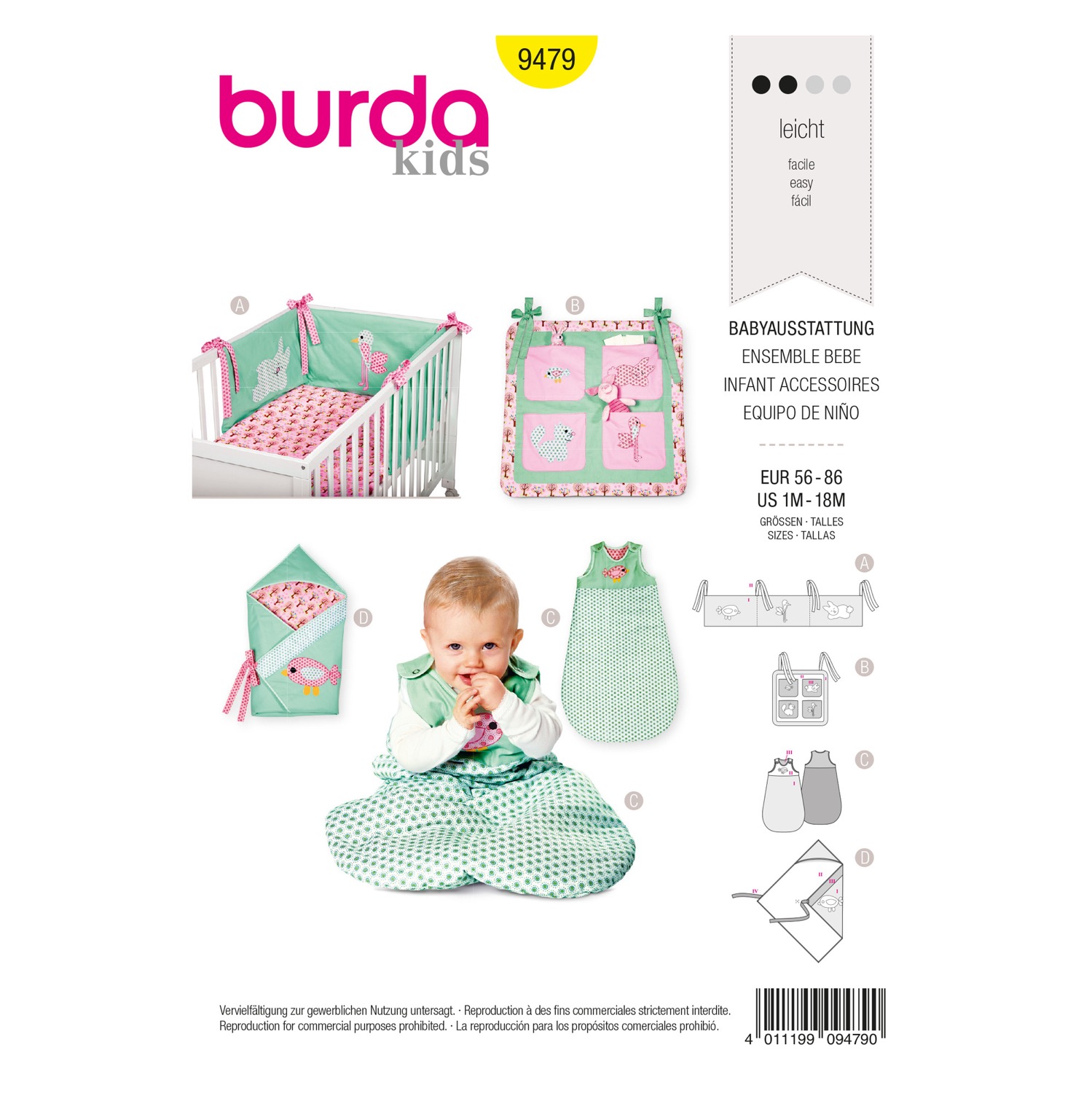 Schnittmuster Burda kids, Baby, Accessoire, Gelb