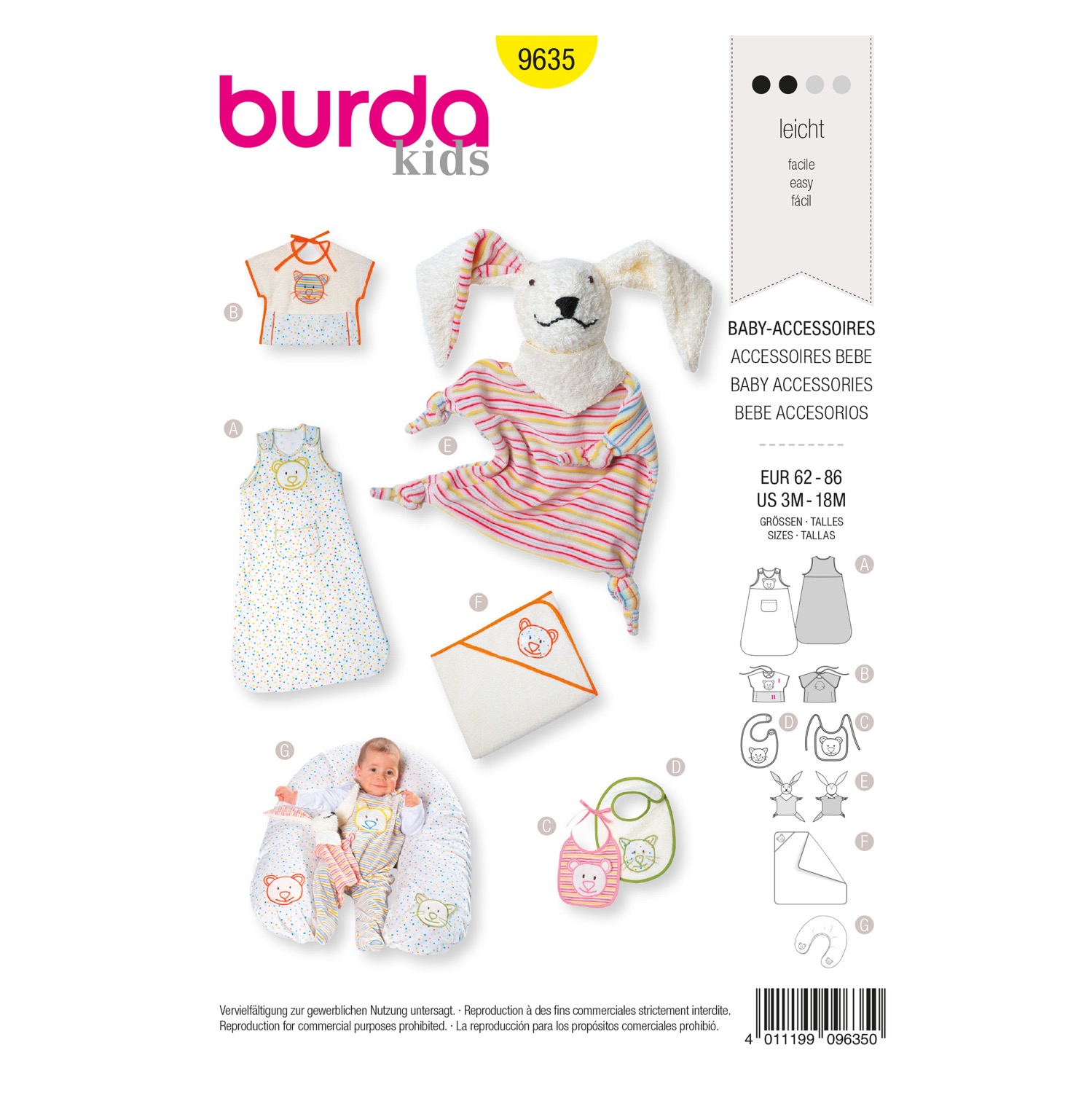 Schnittmuster Burda kids, Baby, Accessoire, Gelb