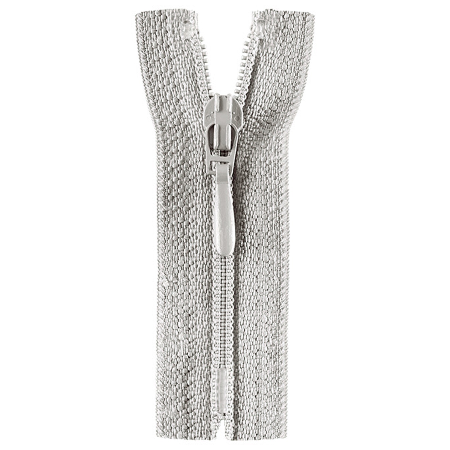 Reißverschluss nicht teilbar, Kunststoffspirale, hellgrau, 20 cm