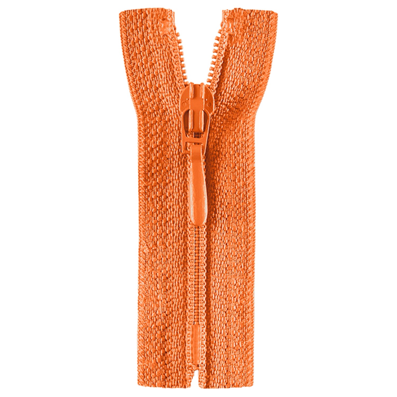 Reißverschluss nicht teilbar, Kunststoffspirale, orange, 15 cm