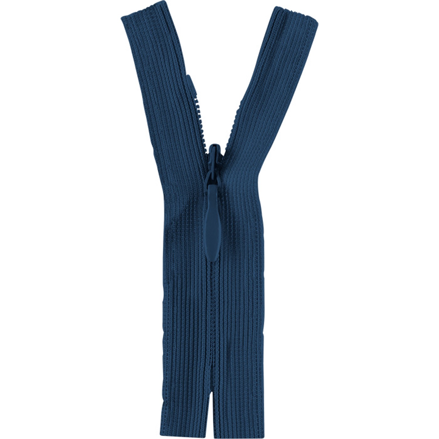 Reißverschluss nicht teilbar, nahtverdeckt, Kunststoffspirale, blau, 25 cm