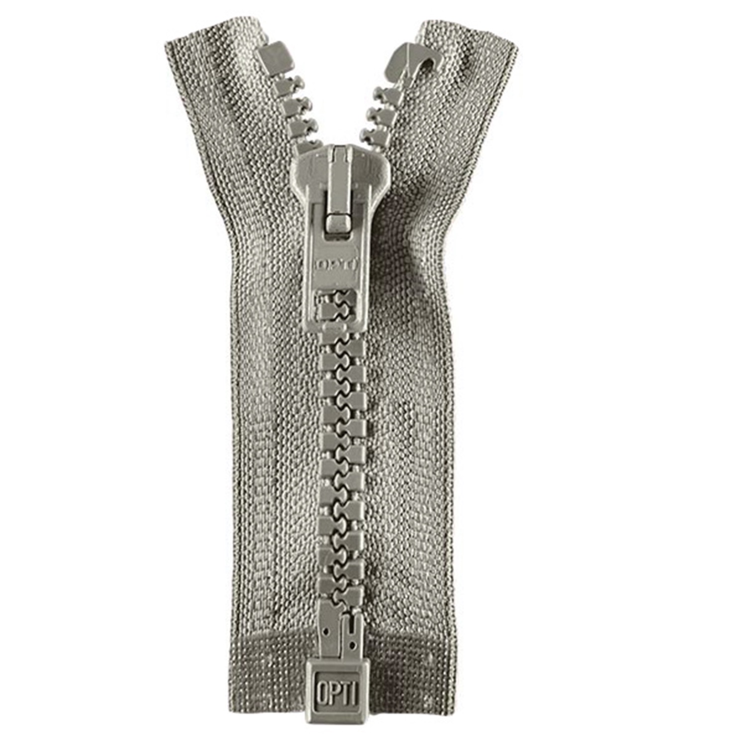 Reißverschluss teilbar, Kunststoffzähnchen, hellgrau, 50 cm