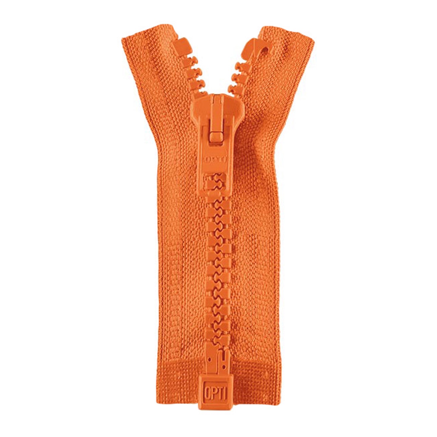 Reißverschluss teilbar, Kunststoffzähnchen, Orange, 40 cm