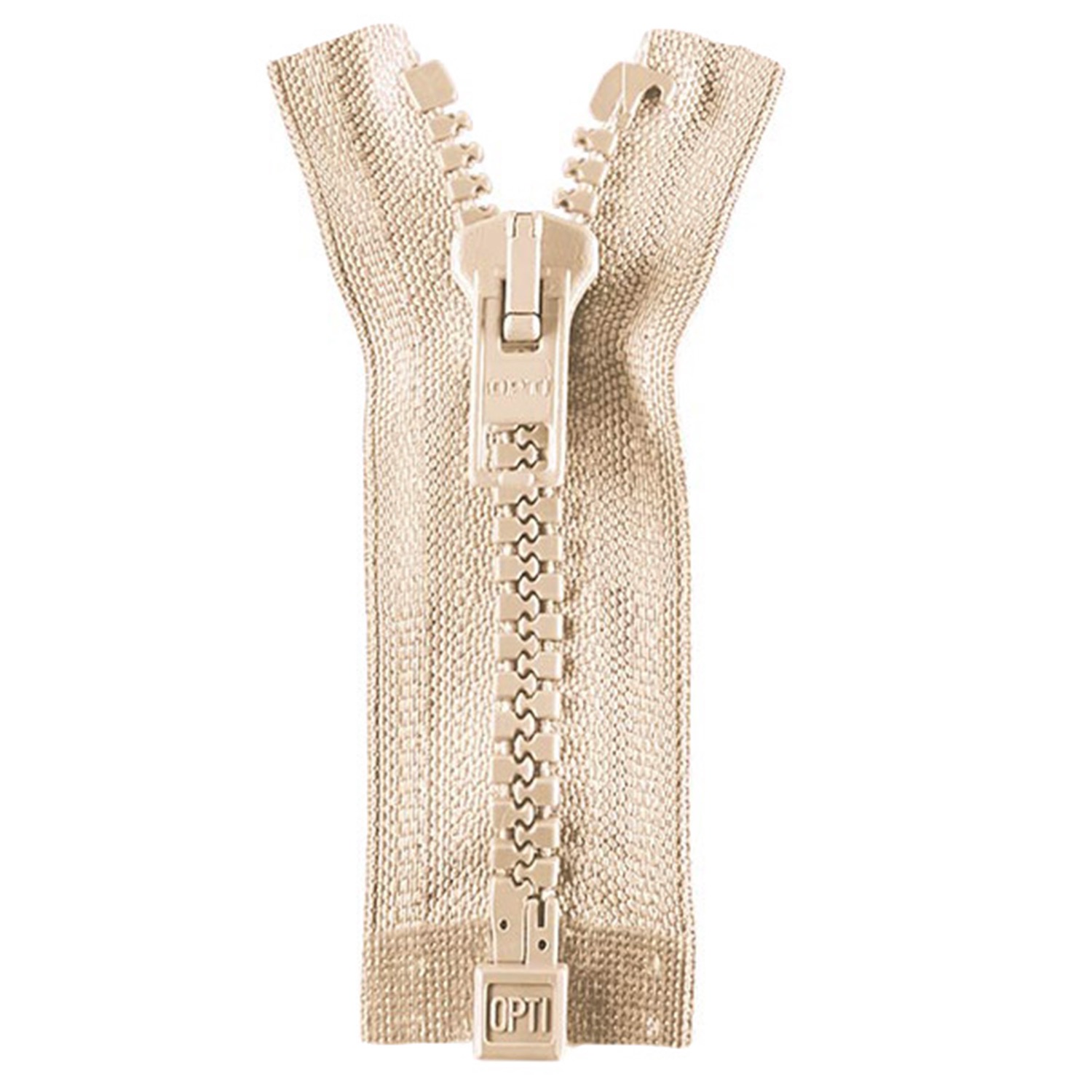 Reißverschluss teilbar, Kunststoffzähnchen, beige hell, 30 cm