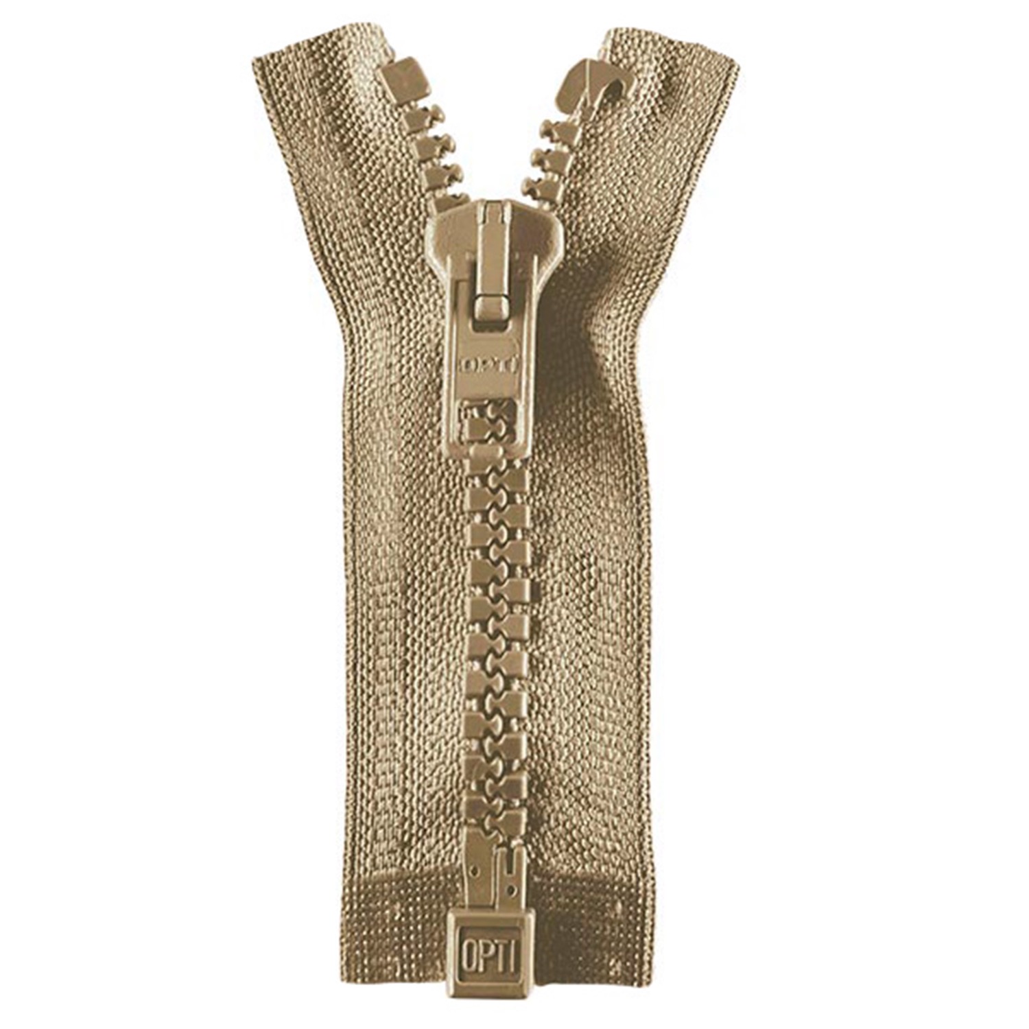 Reißverschluss teilbar, Kunststoffzähnchen, beige, 40 cm