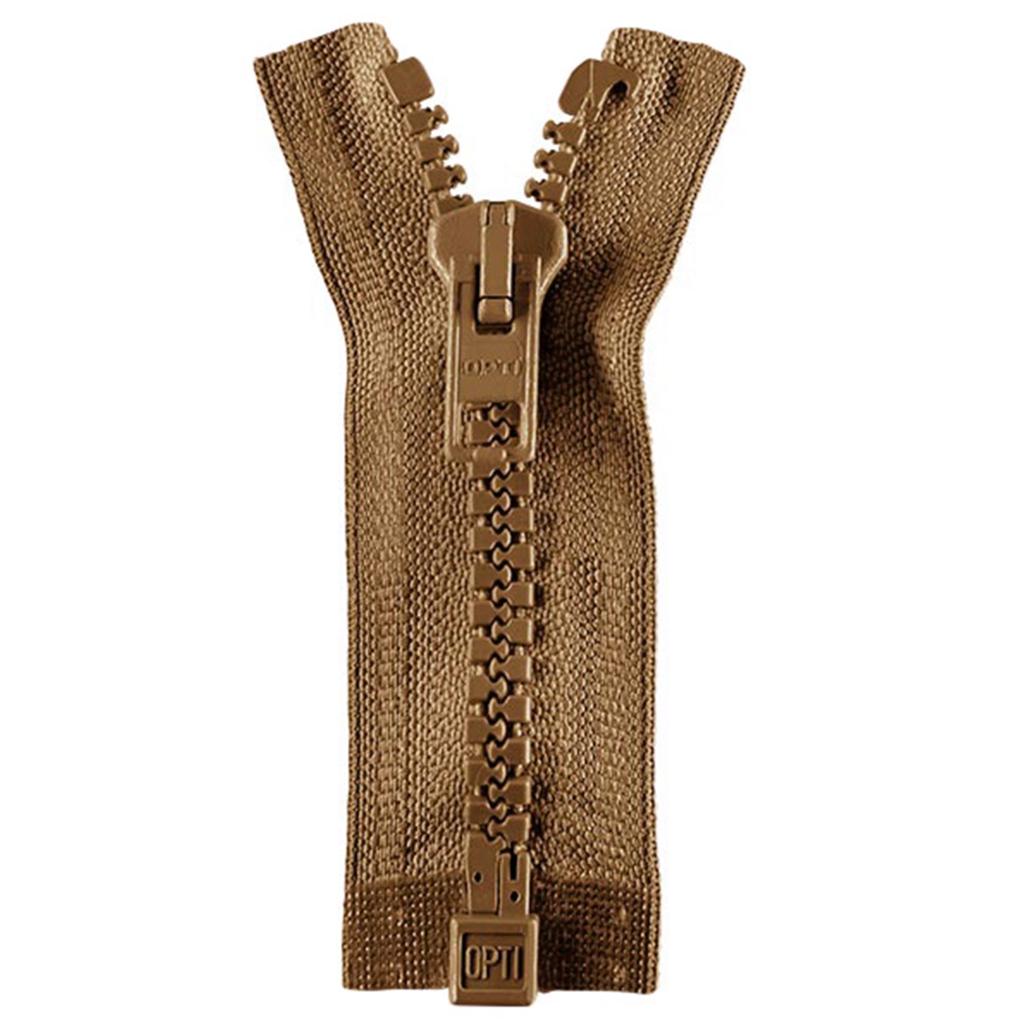 Reißverschluss teilbar, Kunststoffzähnchen, braun, 50 cm